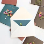 Set, Universal Card Retro Wood Carving Patch Mini Blessing Greeting Card Sending Paper Envelope Business Greeting Card Birthday - Image 3