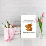 1pc, happy anniversary card, romantic wedding card, cute bear wedding card, for husband wife girlfriend boyfriend - Image 5