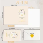 ​10Pcs Wedding Cards Elegant Golden Foil Invitations with Envelopes, Heart Stickers | Greeting Card for Bridal Shower - Image 2