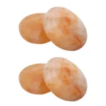 4PCS Hot Stone Therapy Hydrotherapy Massage Oval Natural Himalayan Salt Pink Crystal Hot Stone Promotes Blood Circulation - Image 6