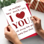 1 holiday gift, warm confession message, greeting card, Valentine's Day I love you greeting card envelope combination