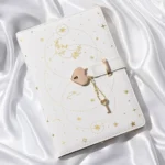 Heart Key Lock Password Notebook Stationery Diary Book A5 Notebook With Lock Love Girl Diary Protecting Secrets