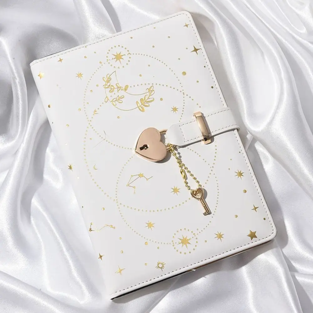 kf-Se9357bc9ad394e0c9777cb08e06a93edv Heart Key Lock Password Notebook Stationery Diary Book A5 Notebook With Lock Love Girl Diary Protecting Secrets - Image 1