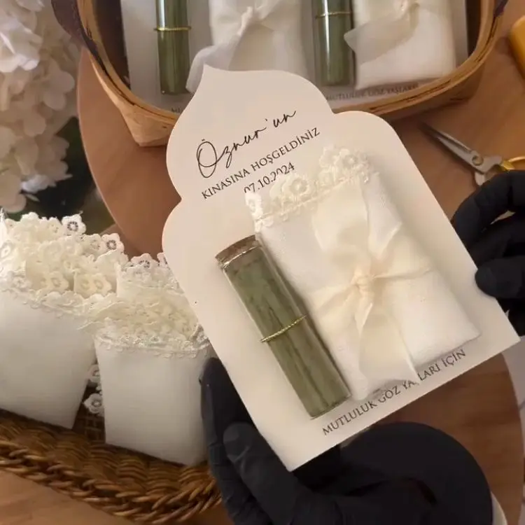 kf-Sf09d72a747014e4986b85649951c54e9R Custom Gift Card Bridal Shower Henna Invitation Wedding Party Supplies Guest Souvenir Packaging Personalized Name Printing DIY - Image 1