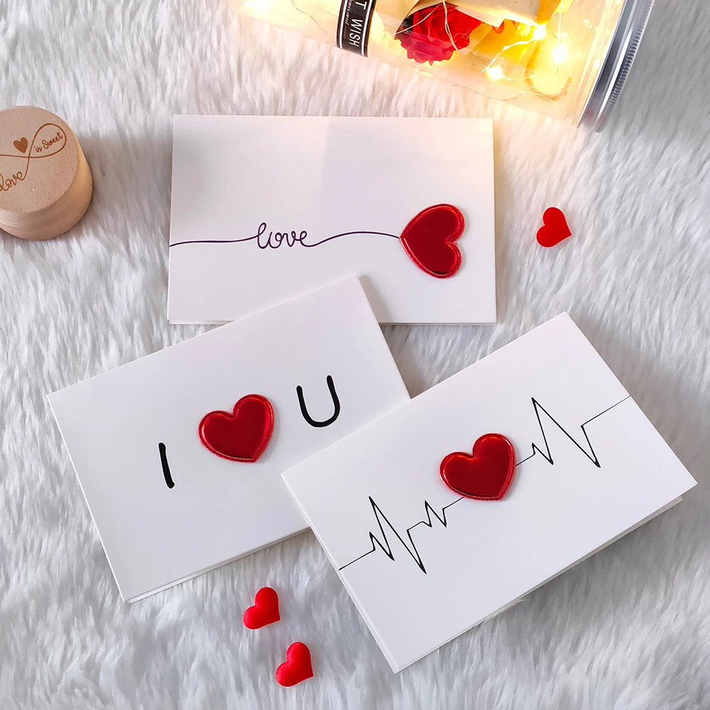 kf-Sf41d9db7209d447f84a07f43679fbb4es Love Postcard Valentines Day Gift Cards Wedding Invitation Greeting Cards Anniversary for Couples Handmade Valentines Day Gift - Image 1