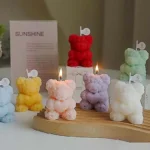 Personalized Candles Gift Guests Aromatic Candles Romantic Rose Bear Candle for Candlelight Dinner - Image 2
