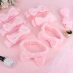 20 Spa Gift Set -5 Polyester Large Bags, 5 Headbands, 5 Hair Rings, 5 Bear Shaped Fabrics - Perfect for Bridal Showers, Singles' - Image 4