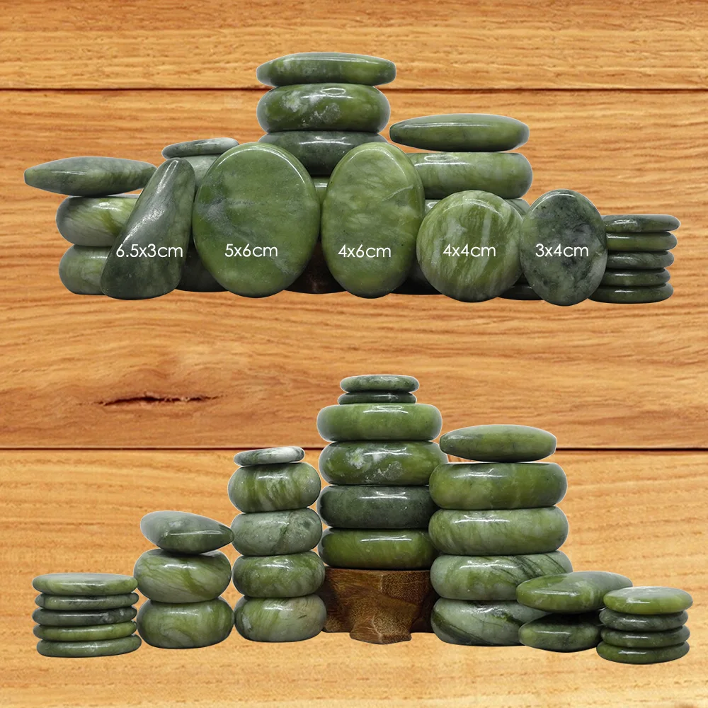 kf-Sf9c72b60a6a7440d96c258bf0c260db0i Tontin Jade glaze hot stone massage Set massager back massageador Health Care stones for massage spine basalt lava stone spa - Image 1
