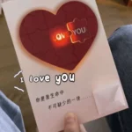 Romantic Love Puzzle Postcard Creative Puzzle Recording Valentine's Day Gift Unique with Envelope Shining Heart-shaped Card - Image 4