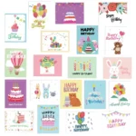 20-Pack Birthday Greeting Cards Set with Envelopes and Stickers,Cartoon Pattern, Multi-Design Paper Cards for Any Recipient - Image 6
