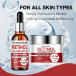 Retinol Moisturizing Repair Cream and Serum Set with collagen and Vitamin E, firm and nourishing skin, gentle and non-irritating