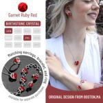 Leafael Valentine's Day Gift Necklaces for Women, Infinity Love Birthstone Heart Crystal Pendant, Birthday Anniversary Jewelry for Wife, Mom, and Her, Silver Plated, 18" + 2"...