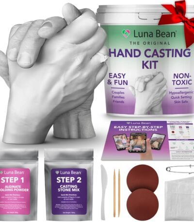 Luna Bean Hand Casting Kit – The Original Hand Mold Kit for Couples – Valentines Day Gifts for Her and Him - Anniversary Engagement Gifts for Women Men Mom Wife Boyfriend...