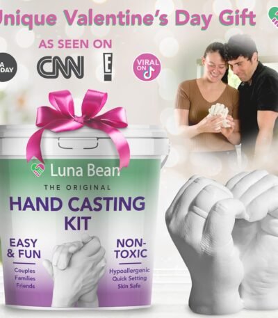 Luna Bean Hand Casting Kit – The Original Hand Mold Kit for Couples – Valentines Day Gifts for Her and Him - Anniversary Engagement Gifts for Women Men Mom Wife Boyfriend...