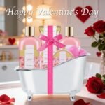 spa luxetique Gift Set For Women, Bath Sets for Women Gift, 8 Pcs Rose Spa Basket Includes Bubble Bath, Shower Gel, Body Lotion, Mom Birthday Gifts, Mother‘s Day Valentines...