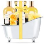 spa luxetique Gift Set For Women, Bath Sets for Women Gift, 8 Pcs Rose Spa Basket Includes Bubble Bath, Shower Gel, Body Lotion, Mom Birthday Gifts, Mother‘s Day Valentines...