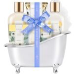 spa luxetique Gift Set For Women, Bath Sets for Women Gift, 8 Pcs Rose Spa Basket Includes Bubble Bath, Shower Gel, Body Lotion, Mom Birthday Gifts, Mother‘s Day Valentines...
