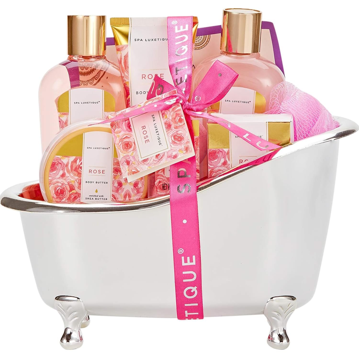 spa luxetique Gift Set For Women, Bath Sets for Women Gift, 8 Pcs Rose Spa Basket Includes Bubble Bath, Shower Gel, Body Lotion, Mom Birthday Gifts, Mother‘s Day Valentines... spa luxetique Gift Set For Women, Bath Sets for Women Gift, 8 Pcs Rose Spa Basket Includes Bubble Bath, Shower Gel, Body Lotion, Mom Birthday Gifts, Mother‘s Day Valentines...