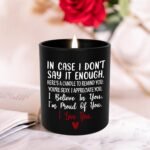 TEEZWONDER Valentines Day Gifts for Her Him - Long Lasting Vanilla Lavender Candle 10 Oz - Romantic Anniversary Wedding Birthday Valentines Gifts for Women Men, Girlfriend...