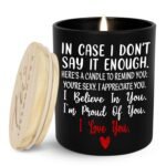 TEEZWONDER Valentines Day Gifts for Her Him - Long Lasting Vanilla Lavender Candle 10 Oz - Romantic Anniversary Wedding Birthday Valentines Gifts for Women Men, Girlfriend...