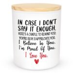 TEEZWONDER Valentines Day Gifts for Her Him - Long Lasting Vanilla Lavender Candle 10 Oz - Romantic Anniversary Wedding Birthday Valentines Gifts for Women Men, Girlfriend...