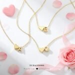 Turandoss Valentines Day Gifts for Kids Teen Girls - Dainty 18K Gold Plated Heart Initial A-Z Pendant Necklace Trendy Jewelry Heart Necklaces Birthday Valentines Day Gifts for...