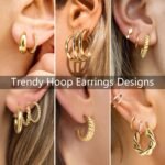 Valentines Day Gifts for Her - Adoyi 9 Pairs Gold Hoop Earrings Set for Womens Twisted Huggie Hoops Earrings 14K 18K Gold Plated for Girls Valentines Mother's Day Birthday Gifts...