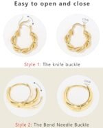 Valentines Day Gifts for Her - Adoyi 9 Pairs Gold Hoop Earrings Set for Womens Twisted Huggie Hoops Earrings 14K 18K Gold Plated for Girls Valentines Mother's Day Birthday Gifts...