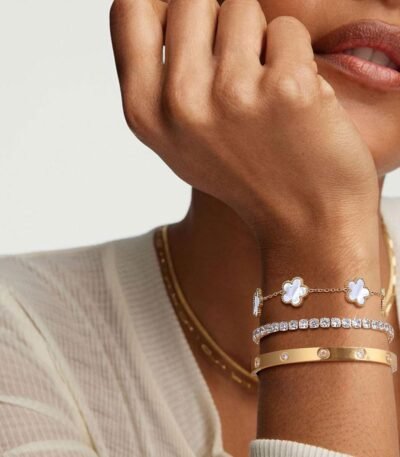 Womens Stackable Floral Gold Bracelets - 3Pcs 18K Gold Plated Bracelet,Stainless Steel Bangle Bracelets Non Tarnish, Gold Bracelet Set Trendy Jewelry,Christmas Valentines...