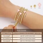 Yoosteel Valentines Day Gifts for Her Kids Teen Girl - 14K Gold Plated Dainty Round Beaded Ball Pearl Cross Bracelet Stack Set for Women Trendy Non Tarnish Teenage Girls...