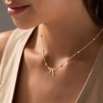 Yoosteel Valentines Gifts for Kids Teen Girls Her - Valentines Day Necklace 14K-Gold-Plated Dainty Bow Necklaces Cute Choker Small Tiny Bow Pendant Necklace Trendy Jewelry Gift...