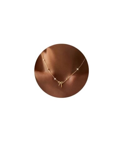 Yoosteel Valentines Gifts for Kids Teen Girls Her - Valentines Day Necklace 14K-Gold-Plated Dainty Bow Necklaces Cute Choker Small Tiny Bow Pendant Necklace Trendy Jewelry Gift...