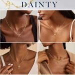 Yoosteel Valentines Gifts for Kids Teen Girls Her - Valentines Day Necklace 14K-Gold-Plated Dainty Bow Necklaces Cute Choker Small Tiny Bow Pendant Necklace Trendy Jewelry Gift...